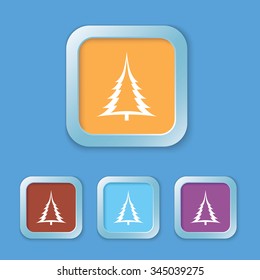 Christmas tree icon in the square button