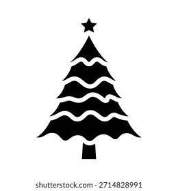 Icono de árbol de Navidad. Árbol de abeto de Vector simple estilizado aislado en el fondo blanco, eps10.
