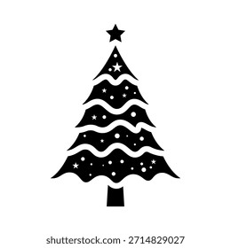 Icono de árbol de Navidad. Árbol de abeto de Vector simple estilizado aislado en el fondo blanco, eps10.
