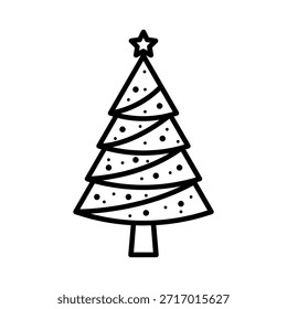Icono de árbol de Navidad. Árbol de abeto de Vector simple estilizado aislado en el fondo blanco, eps10.