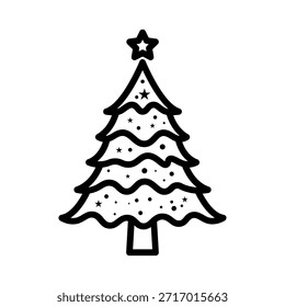 Icono de árbol de Navidad. Árbol de abeto de Vector simple estilizado aislado en el fondo blanco, eps10.