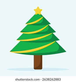 Christmas tree icon. Subtable to place on Christmas, celebration, etc.