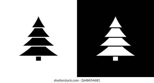 Christmas tree icon symbol collection. Flat vector stock illustration.