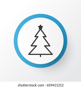 Christmas Tree Icon Symbol. Premium Quality Isolated Decorated Tree Element In Trendy Style.