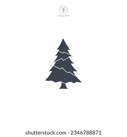 Weihnachtsbaumsymbol, Vektorgrafik einzeln auf weißem Hintergrund