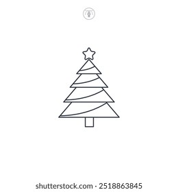 Christmas tree icon symbol vector illustration isolated on white background