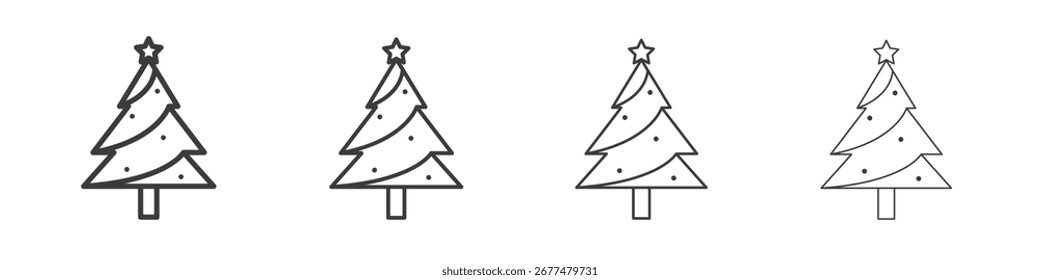 Símbolo del icono del árbol de Navidad. Vector aislado ilustración.