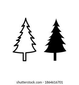 Christmas tree icon in trandy flat design