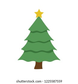 christmas tree icon in trendy flat design 