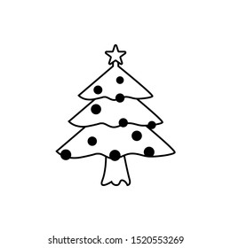 Christmas tree icon trendy flat design