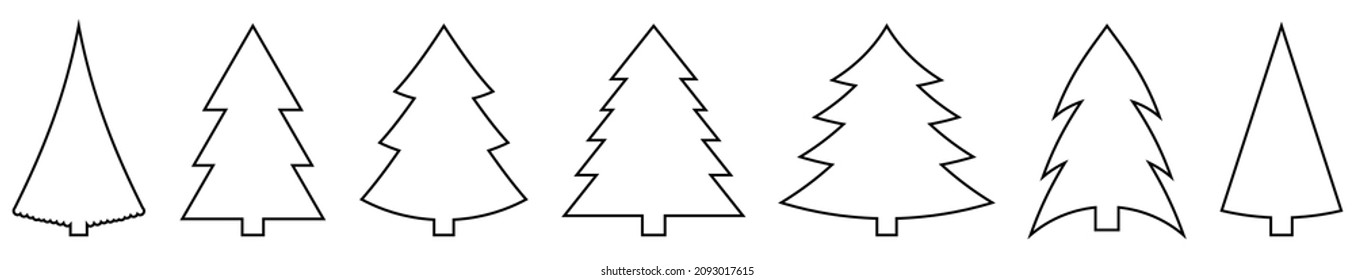 Christmas tree icon. Trendy outline symbols for mobile apps and website design. Vector illustration