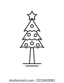 christmas tree icon, vector best line icon.