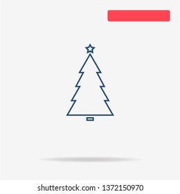Christmas tree icon. Vector concept illustration for design.
