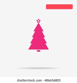 Christmas tree icon. Vector concept illustration for design.