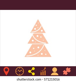 Christmas tree  icon. Vector design. 
