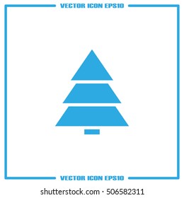 Christmas tree icon vector EPS 10, abstract sign flat design,  illustration modern isolated badge for website or app - stock info graphics