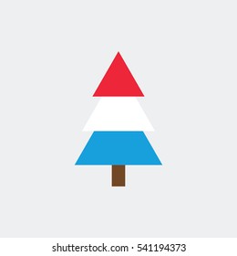 christmas tree icon vector Flag of Luxembourg