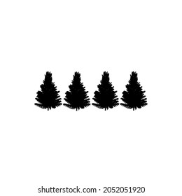 Weihnachtsbaumsymbol, Vektorgrafik. Kollektion von Waldillustrationen. Silvester-Symbol oder -Logo.