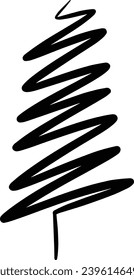 Icono de árbol de Navidad, ilustración de contorno de mano vectorial del símbolo de Navidad para tarjetas de felicitación y invitación en material web e impreso