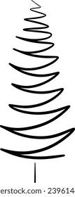 Icono de árbol de Navidad, ilustración de contorno de mano vectorial del símbolo de Navidad para tarjetas de felicitación y invitación en material web e impreso