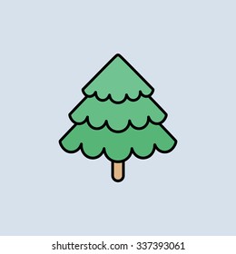 Icono de árbol de Navidad. Iconos vectores. Estilo lineal