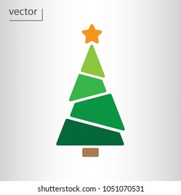 Christmas tree icon - vector illustration EPS 10, flat design icon