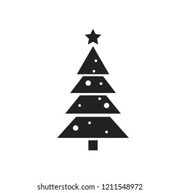 Christmas Tree Icon. Vector Illustration.