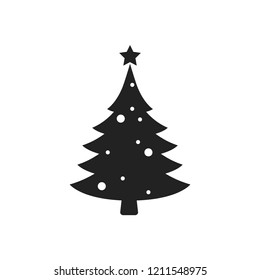 Christmas Tree Icon. Vector Illustration.