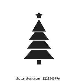 Christmas Tree Icon. Vector Illustration.