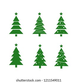 Christmas Tree Icon. Vector Illustration.