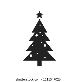 Christmas Tree Icon. Vector Illustration.