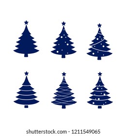 Christmas Tree Icon. Vector Illustration.