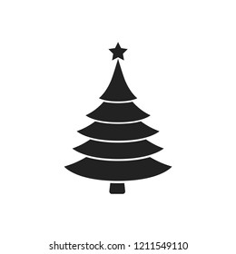 Christmas Tree Icon. Vector Illustration.