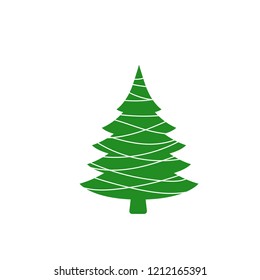 Christmas Tree Icon. Vector Illustration.