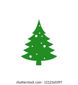 Christmas Tree Icon. Vector Illustration.