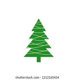 Christmas Tree Icon. Vector Illustration.