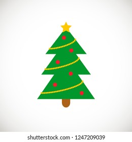 Christmas tree icon. Vector illustration in flat design