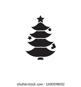 Christmas Tree Icon Vector Illustration - Vector
