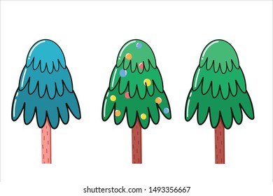 Christmas tree icon, vector illustration of a flat design.