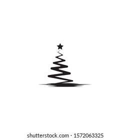 Christmas tree icon Vector Illustration design Logo template