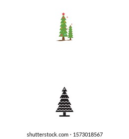 Christmas tree icon Vector Illustration design Logo template