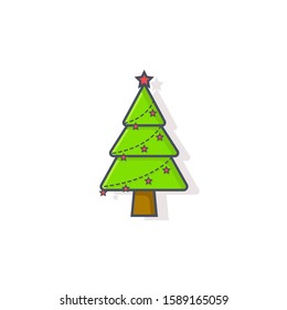 christmas tree icon, vector illustration