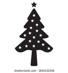Christmas Tree Icon Vector Illustration Flat Design, Christmas Pine Tree Icon Vector Style 