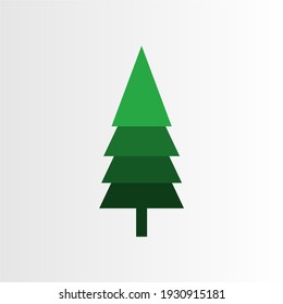 Christmas Tree Icon Vector Illustration. Isolated Natural Green Tree Symbol on White Background.