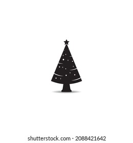 Diseño del logotipo de la ilustración vectorial del icono del árbol de Navidad.