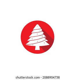 Diseño del logotipo de la ilustración vectorial del icono del árbol de Navidad.