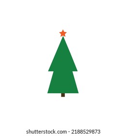 Christmas tree icon. Vector illustration. Flat design.