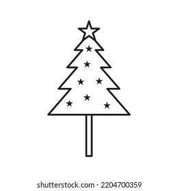 Christmas Tree Icon Vector Illustration Flat Design, Christmas Pine Tree Icon Vector Style 