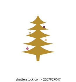 Christmas tree icon. Vector illustration. Flat design.