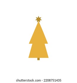 Christmas tree icon. Vector illustration. Flat design.
